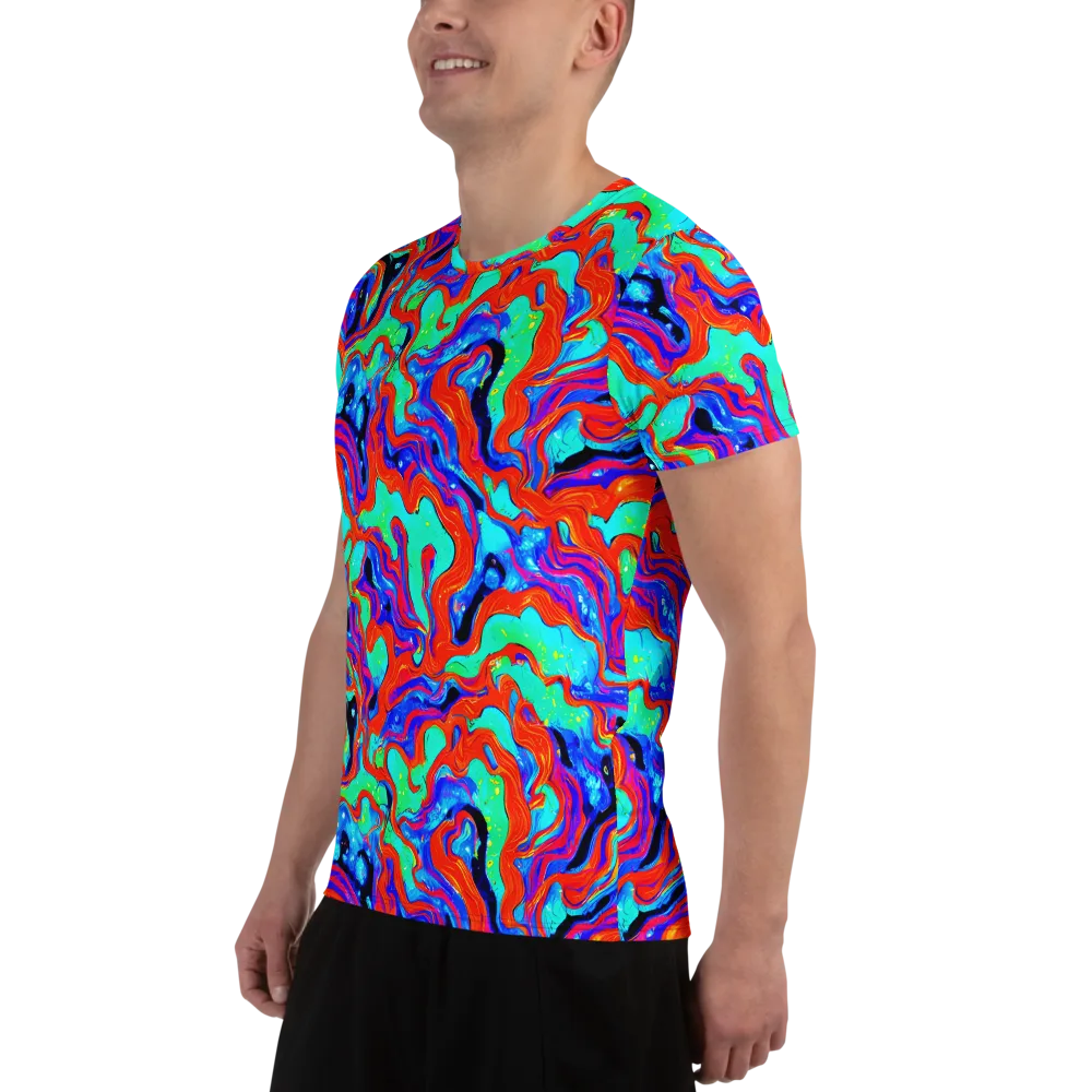 Flame Current on Men's Athletic T-Shirt — Left
