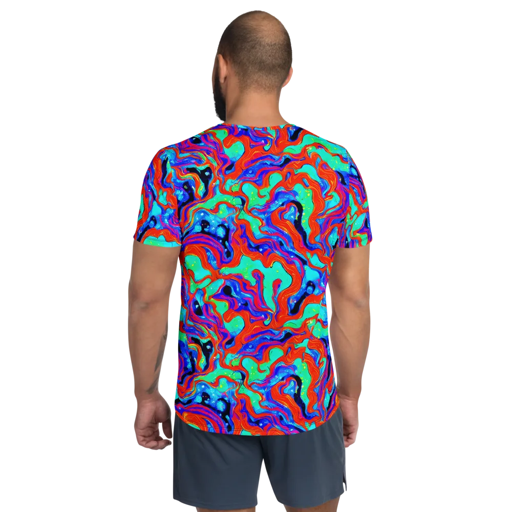 Flame Current on Men's Athletic T-Shirt — Back