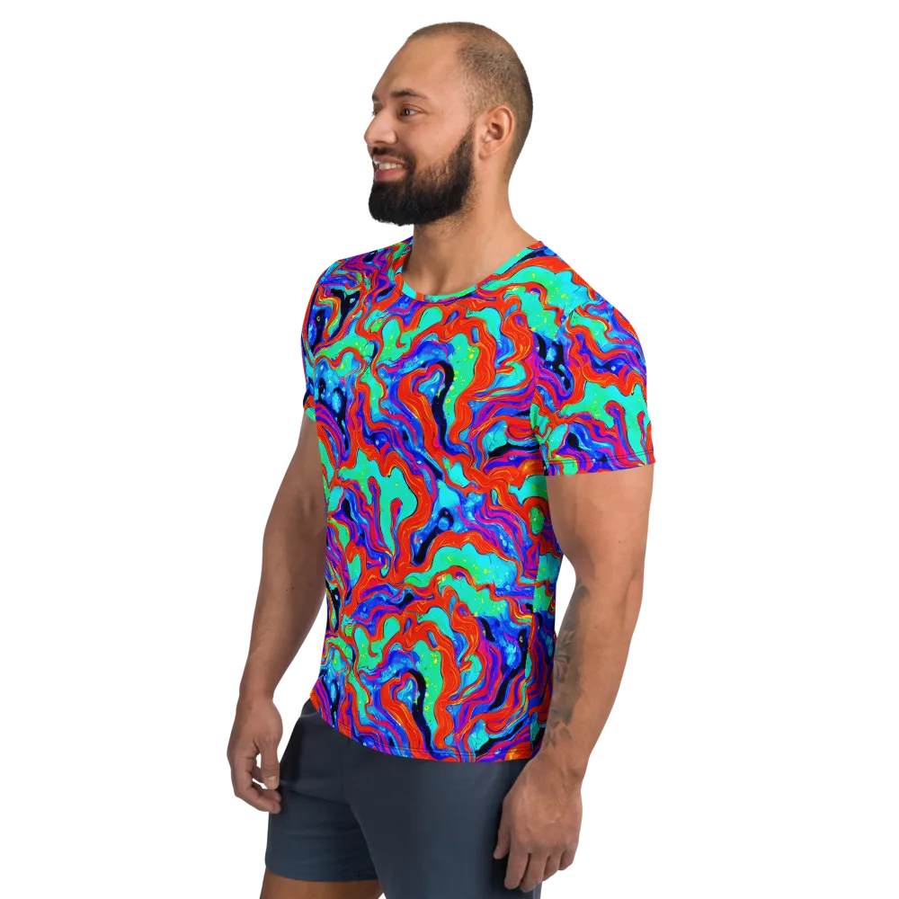 Flame Current on Men's Athletic T-Shirt — Left