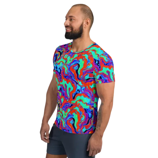 Flame Current on a Men's Athletic T-Shirt