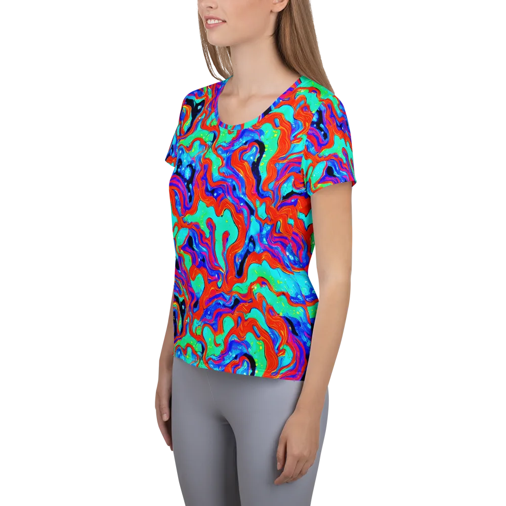 Flame Current on Women's Athletic T-Shirt — Left