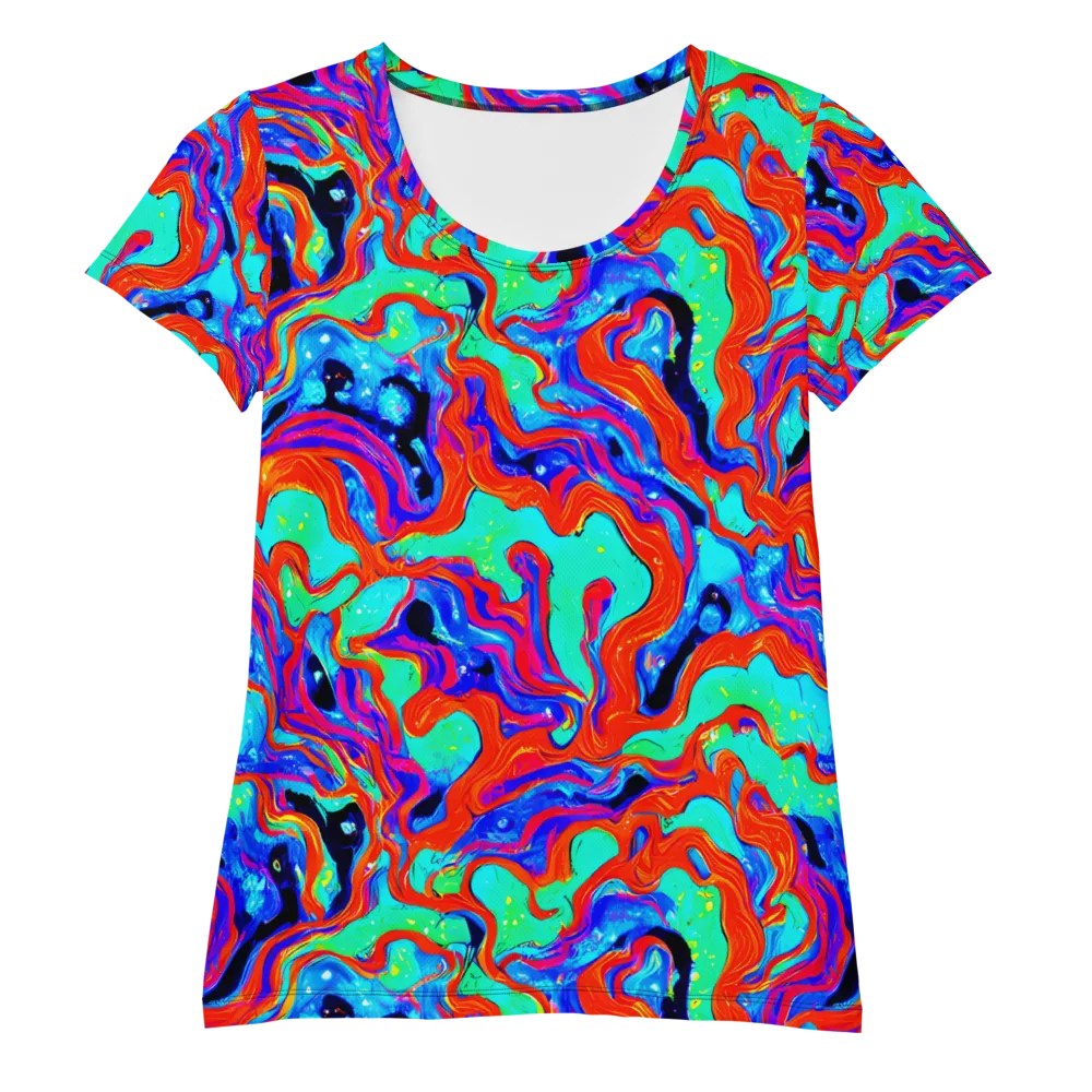 Flame Current on Women's Athletic T-Shirt — Front