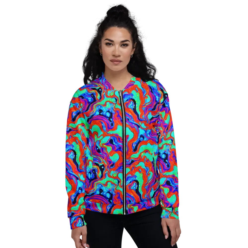 Flame Current on Bomber Jacket — Front