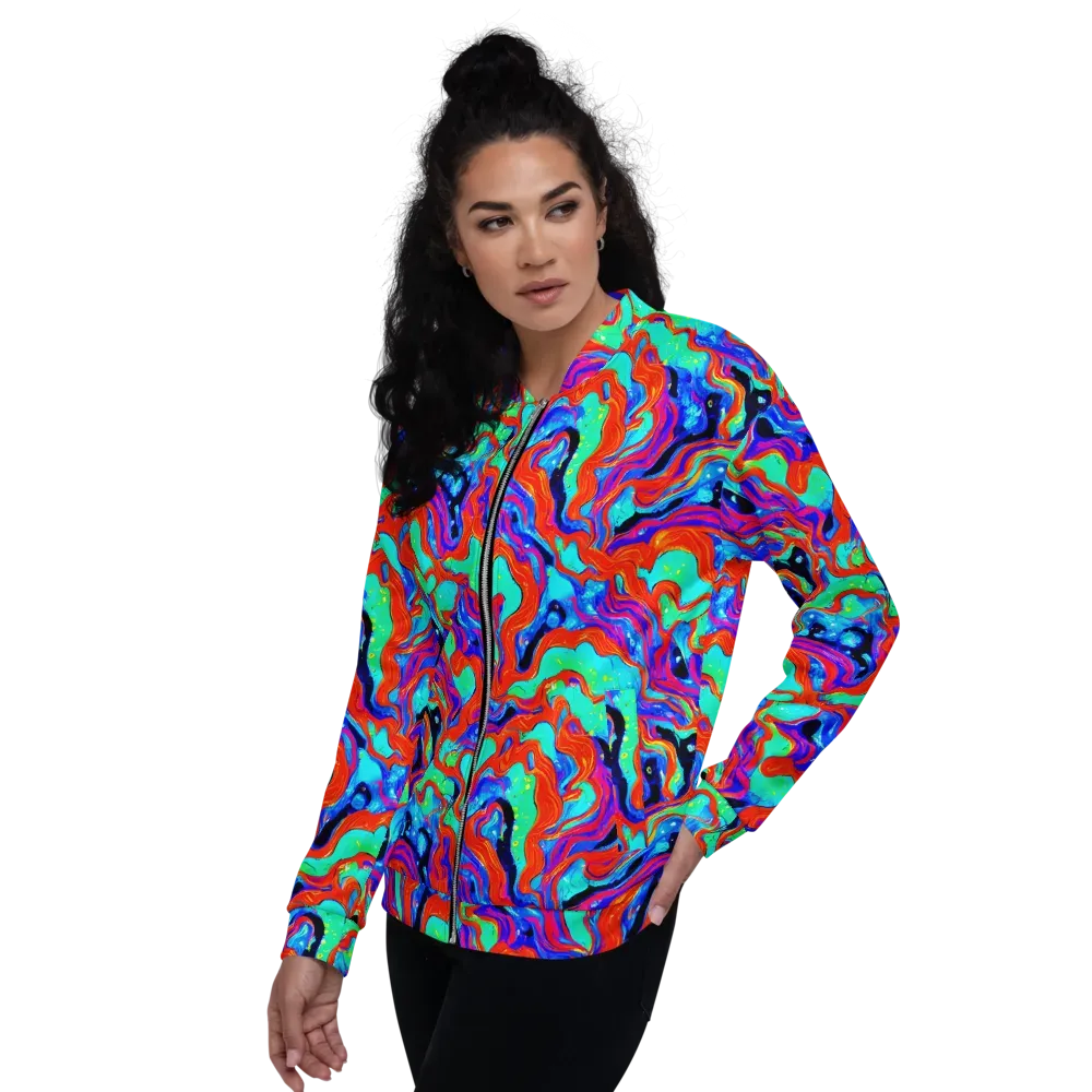 Flame Current on Bomber Jacket — Left
