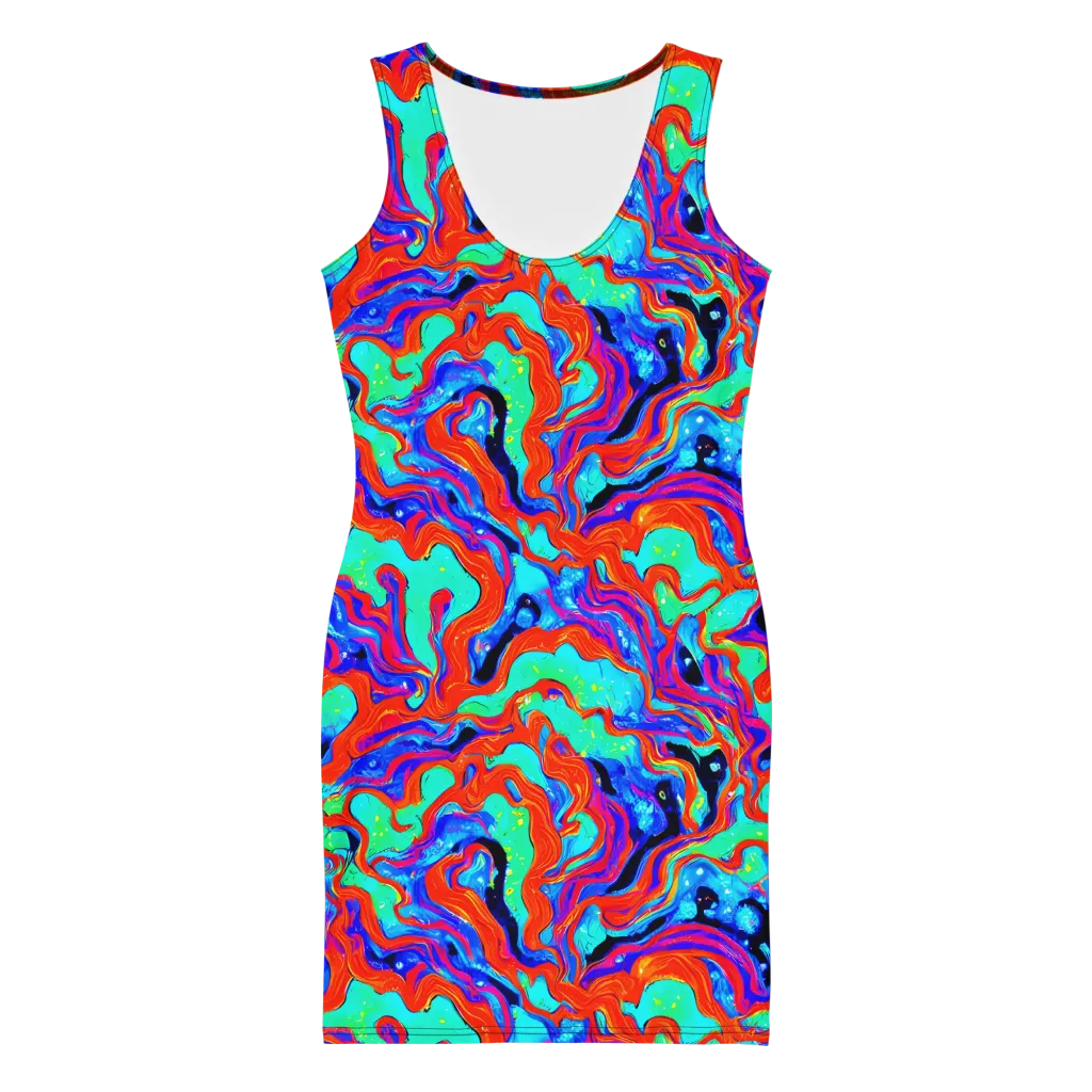 Flame Current on Bodycon Dress — Front