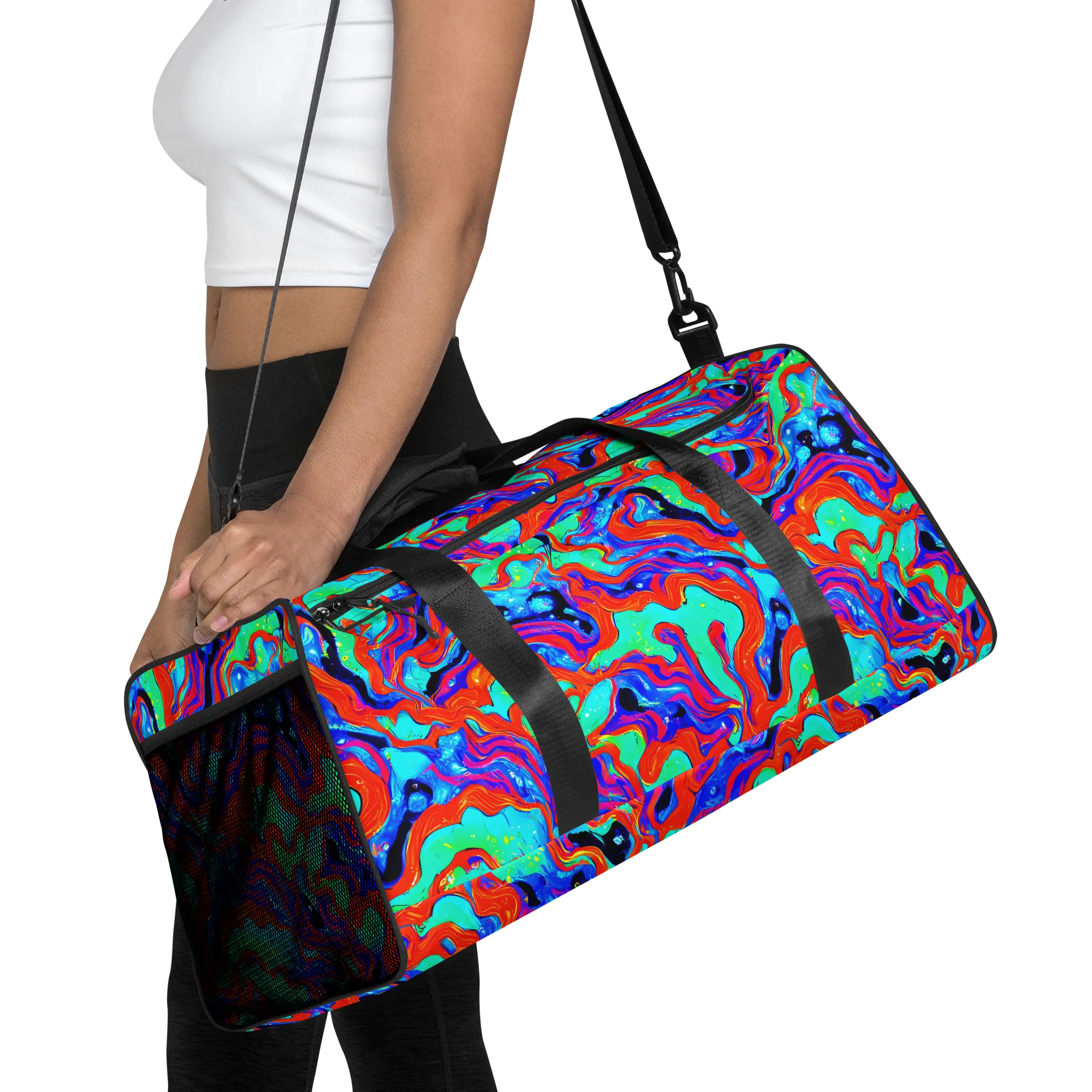 Flame Current on Duffle Bag — Front