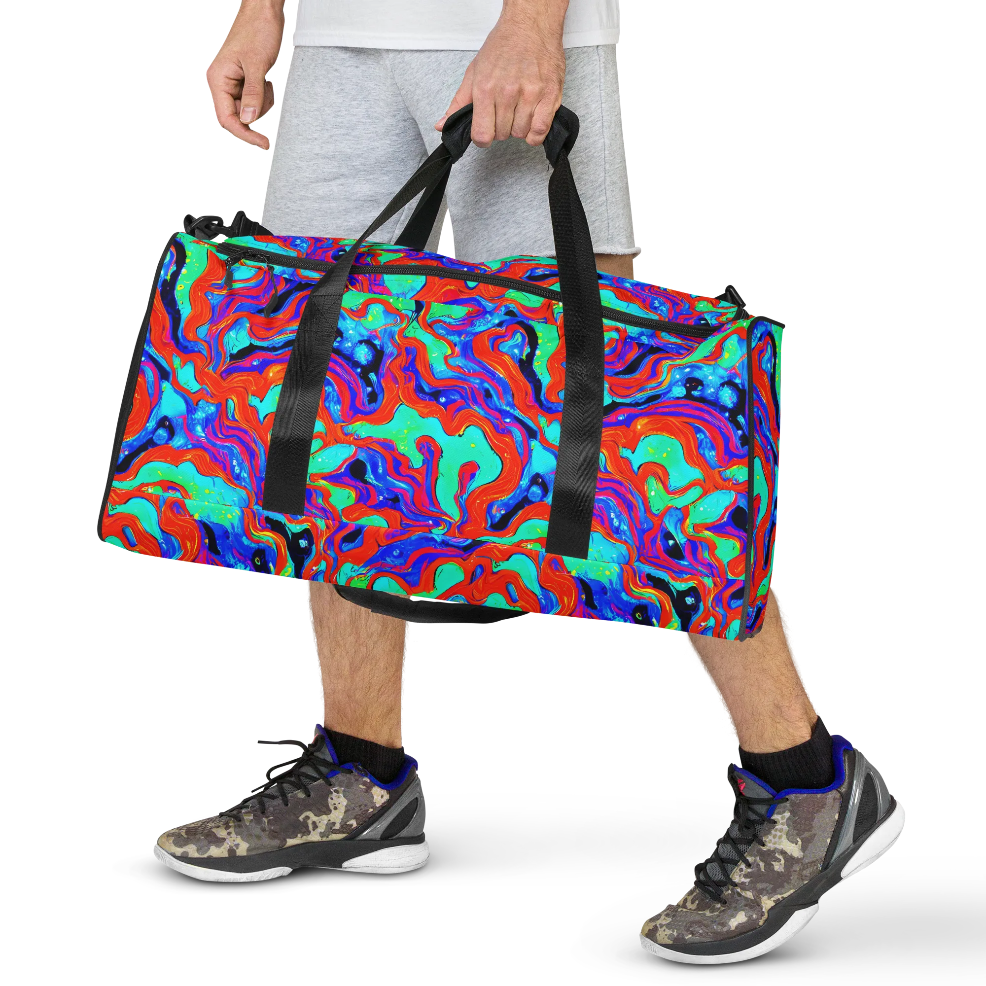 Flame Current on Duffle Bag — Front