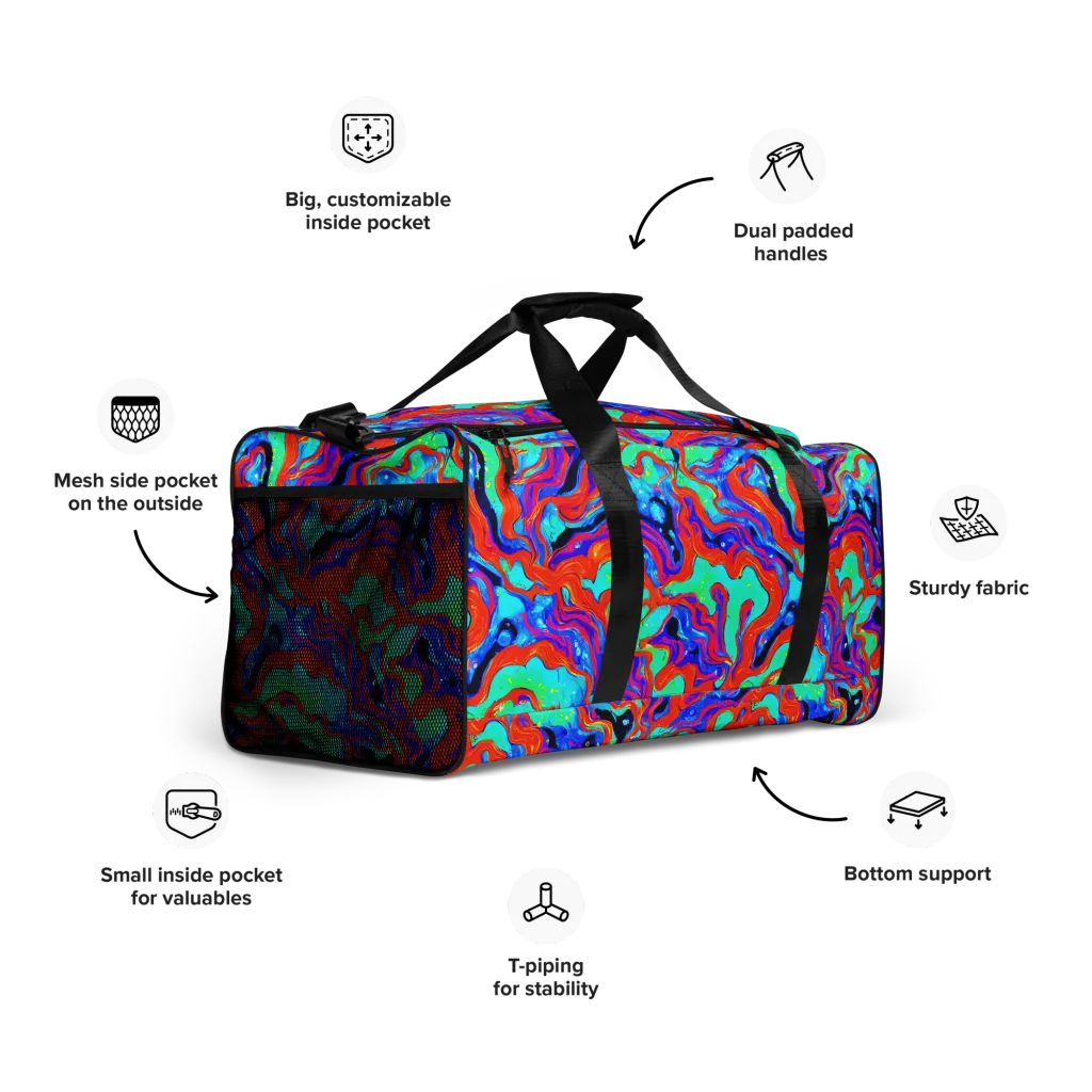 Flame Current on Duffle Bag — Right Front
