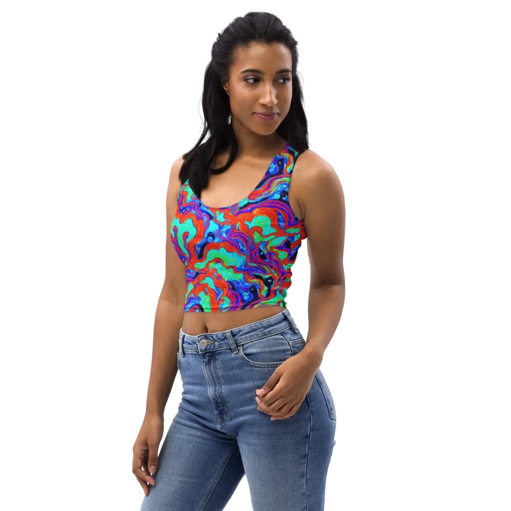 Flame Current on Crop Top — Left Front