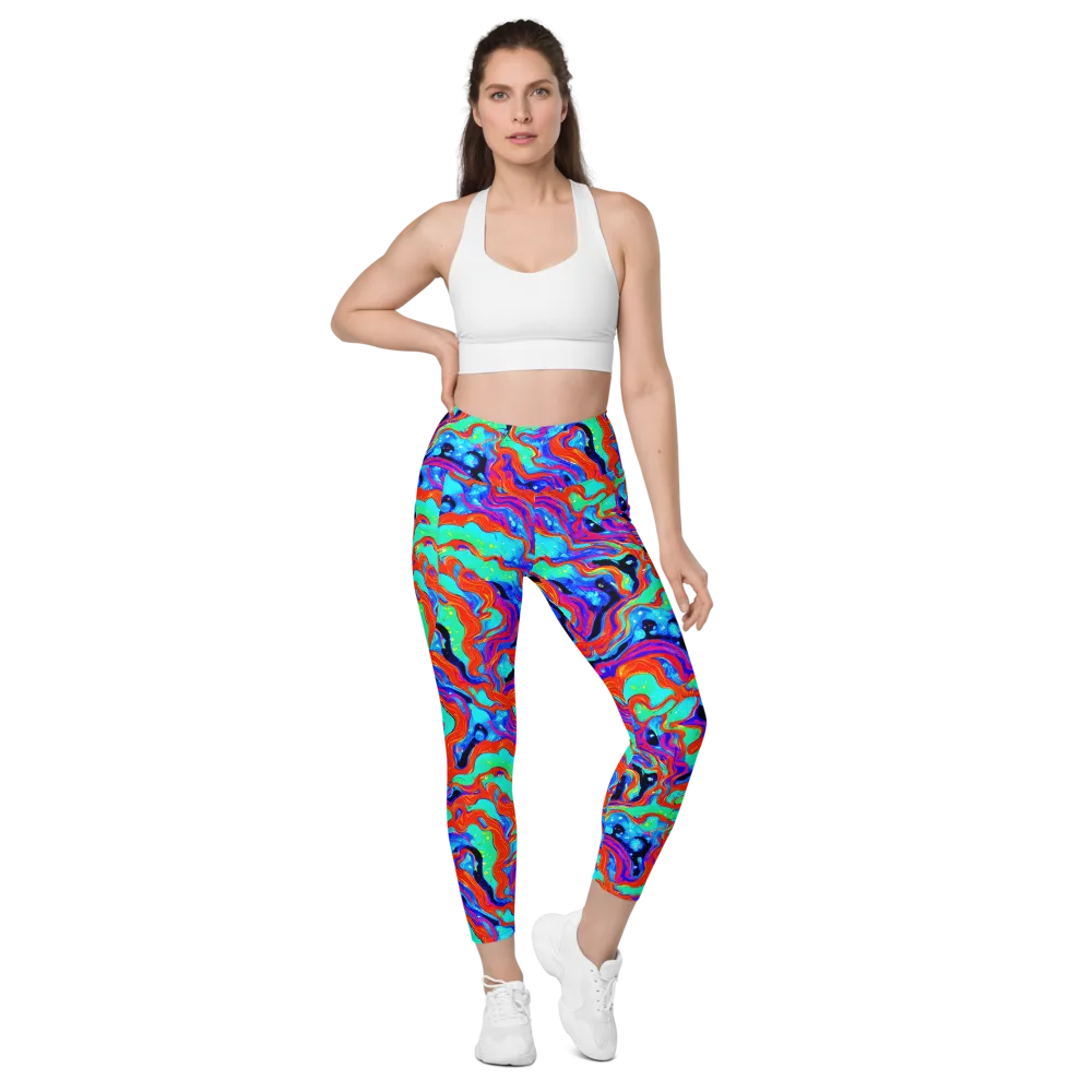 Flame Current on Leggings with Pockets — Front