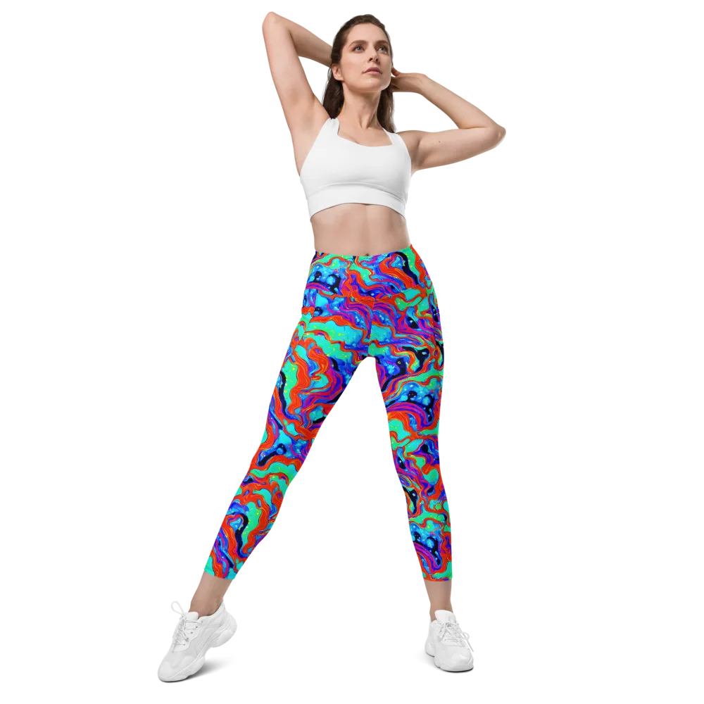 Flame Current on Leggings with Pockets — Front