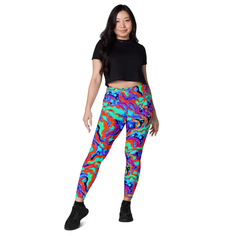 Flame Current on Leggings with Pockets — Front