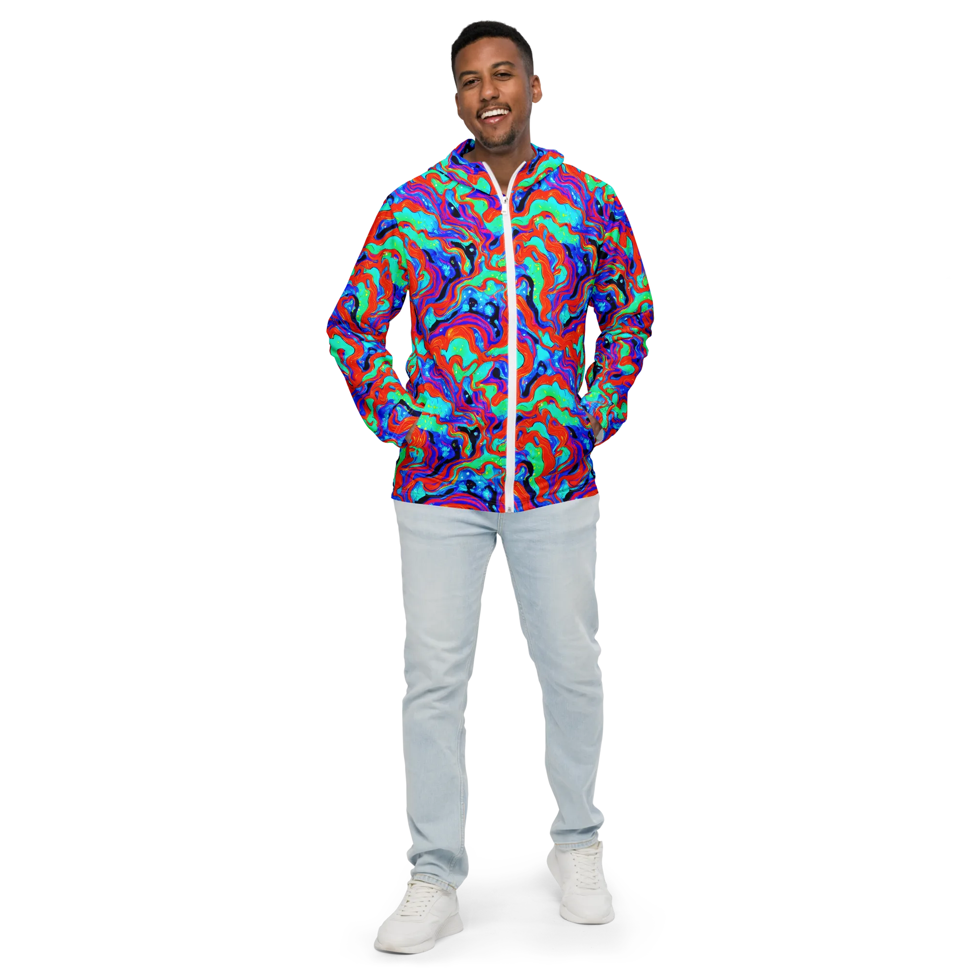 Flame Current on Men's Windbreaker — Front