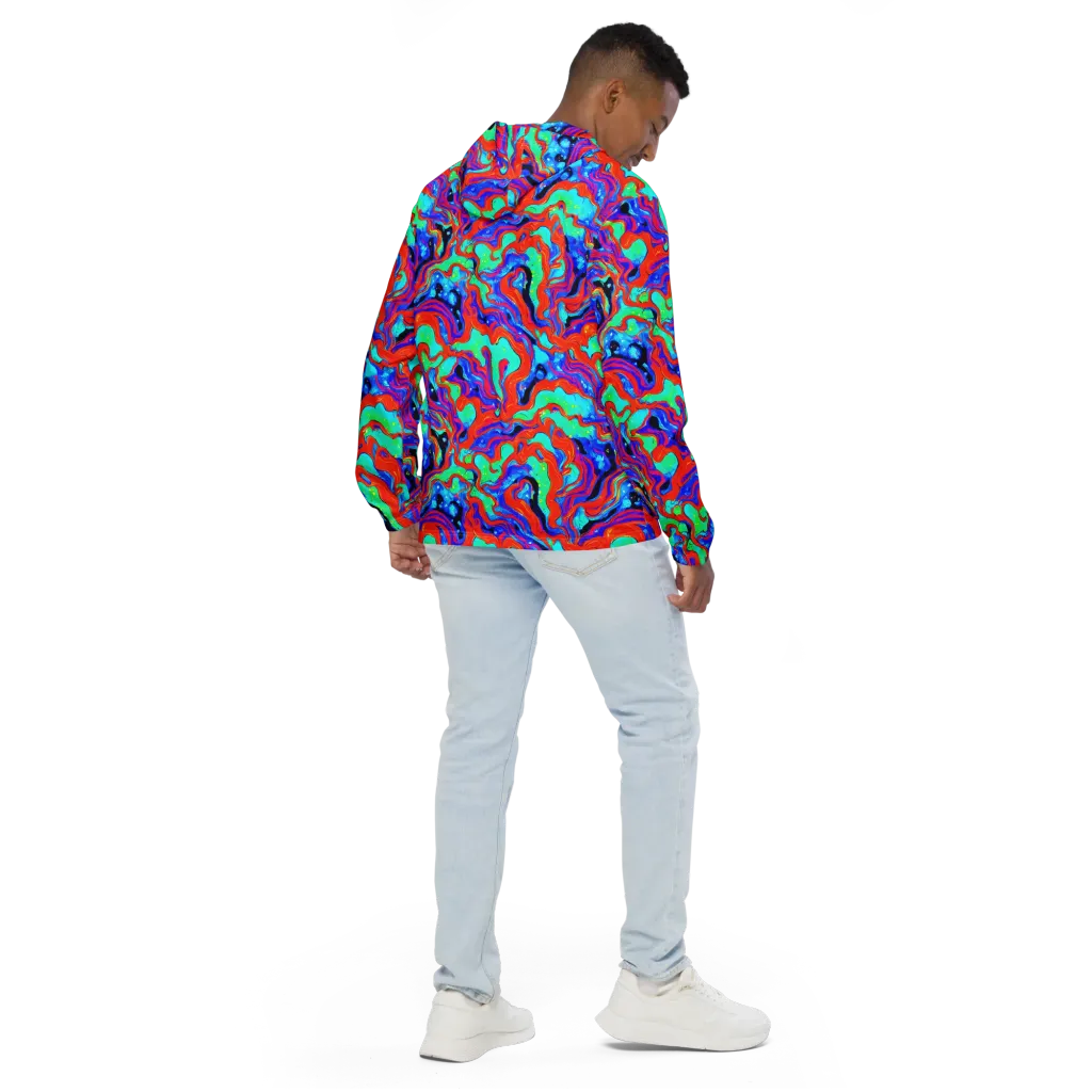 Flame Current on Men's Windbreaker — Back