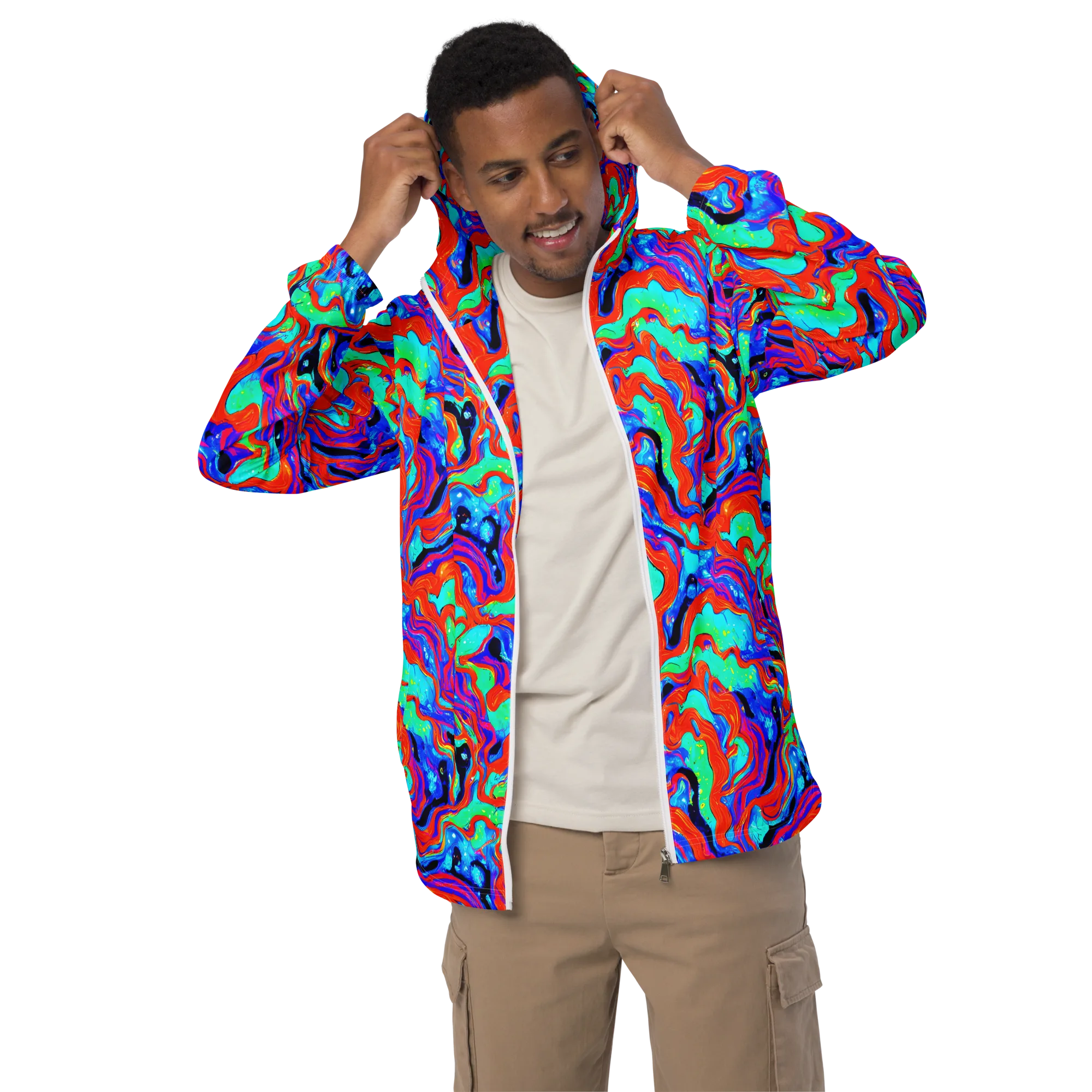 Flame Current on Men's Windbreaker — Front