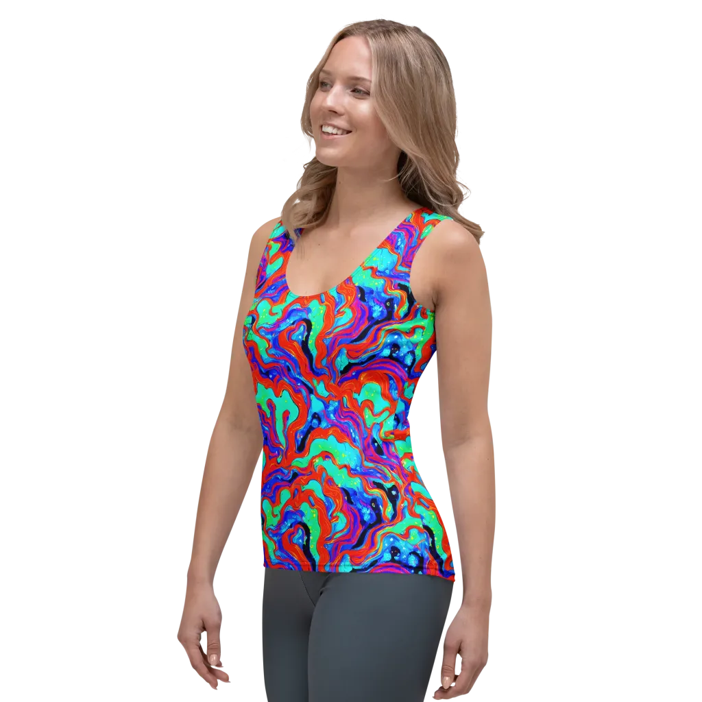 Flame Current on Women's Tank Top — Left Front