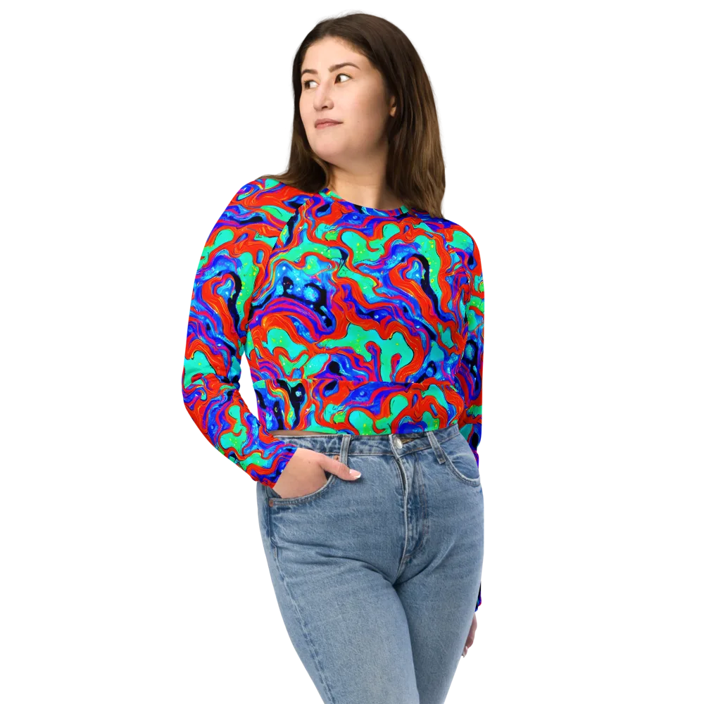 Flame Current on Long Sleeve Crop Top — Front