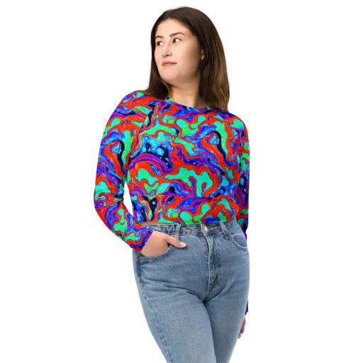 Flame Current on a Long Sleeve Crop Top