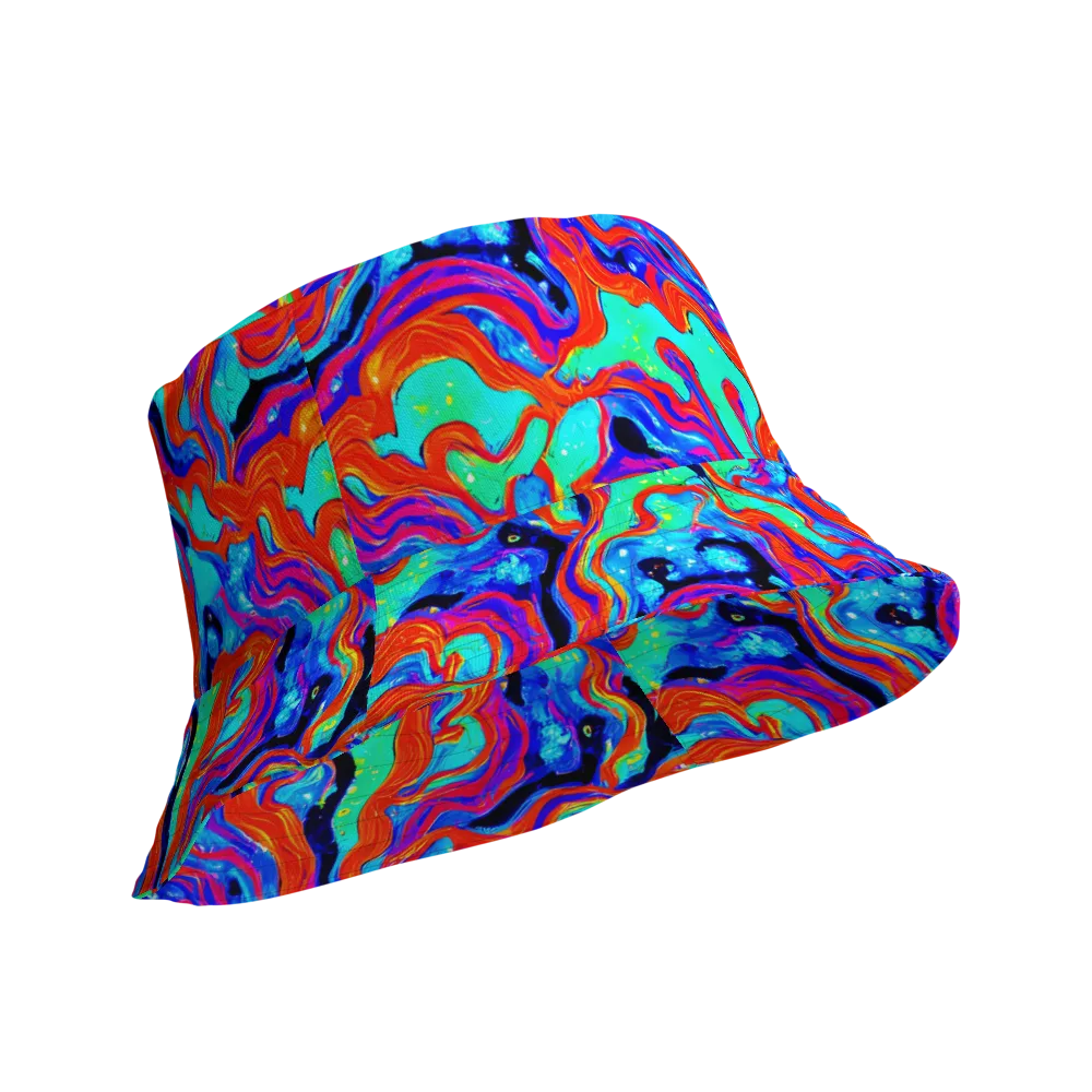 Flame Current on Reversible Bucket Hat — Product details Outside