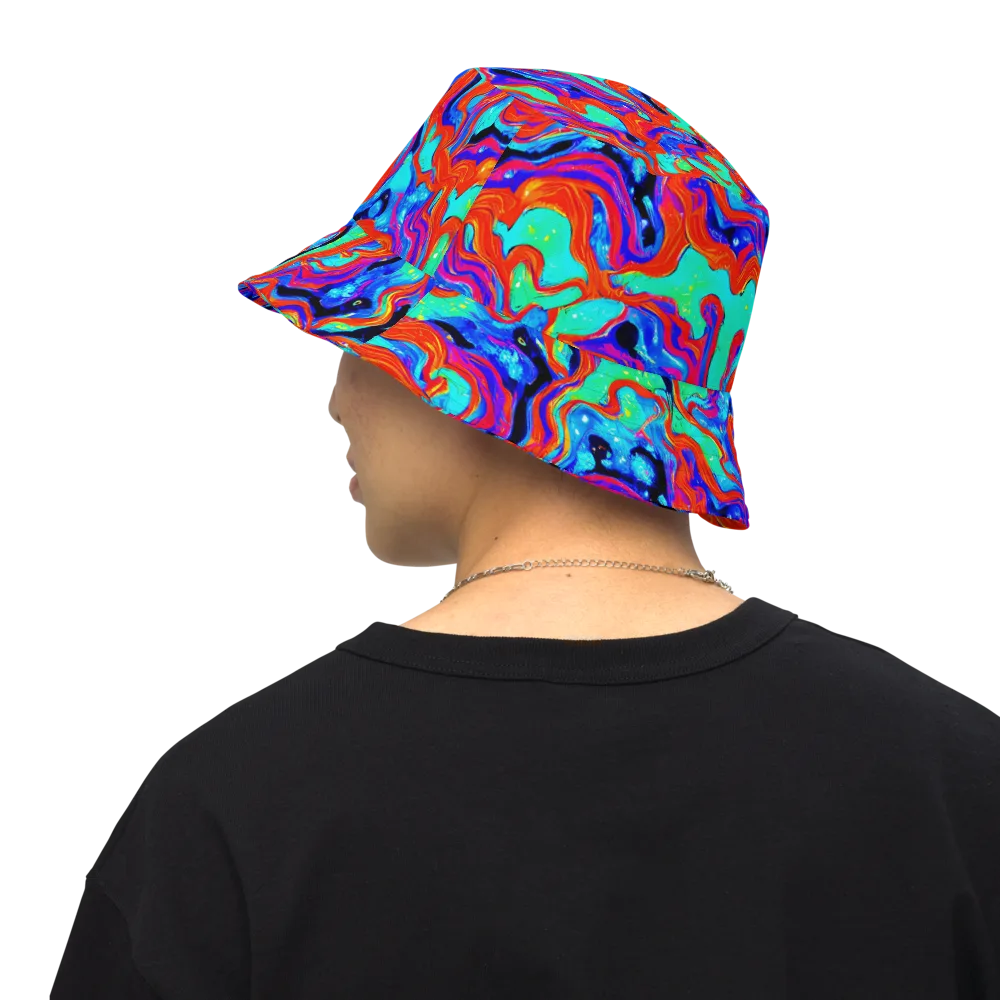 Flame Current on Reversible Bucket Hat — Back Inside