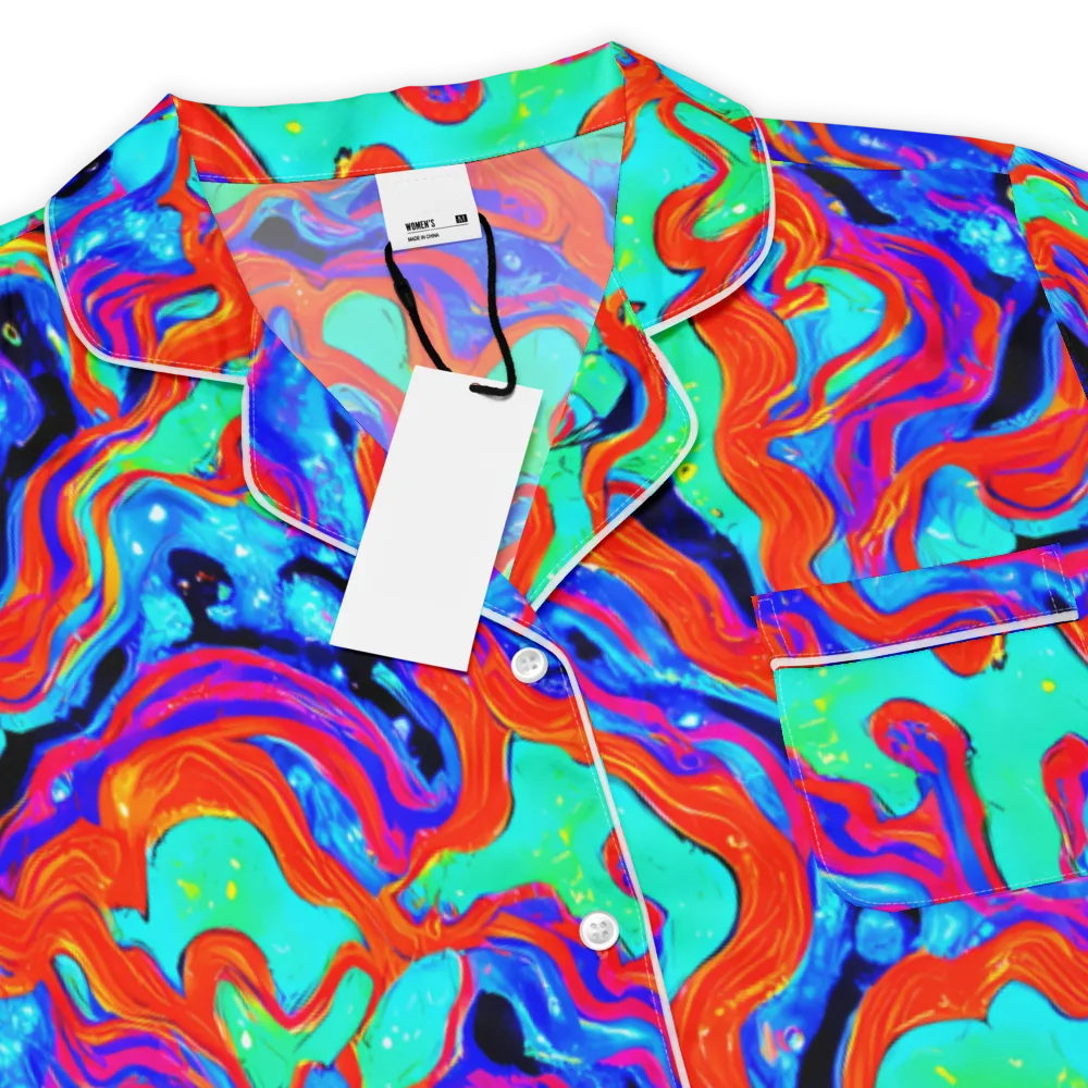 Flame Current on Women's Short Sleeve Pajama Top — Product details