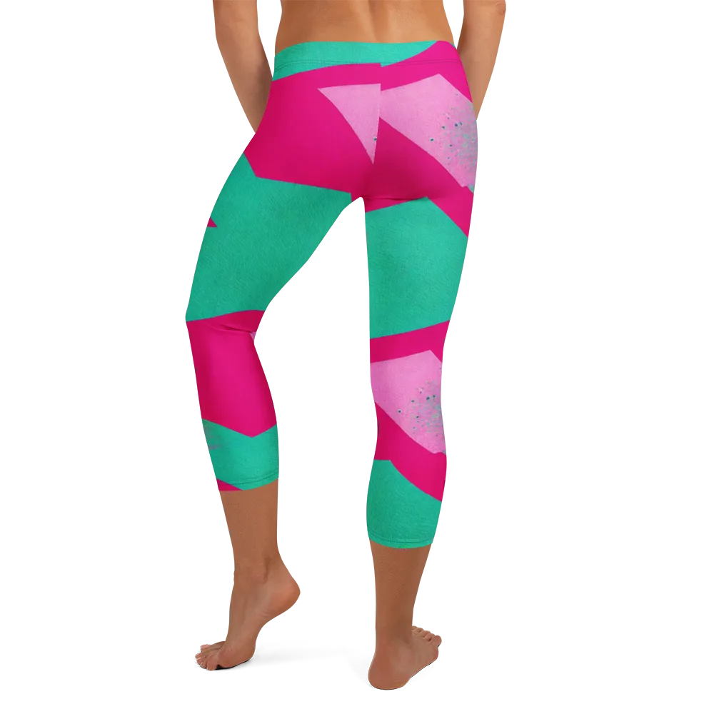 Vivid Velocity on Capri Leggings — Back