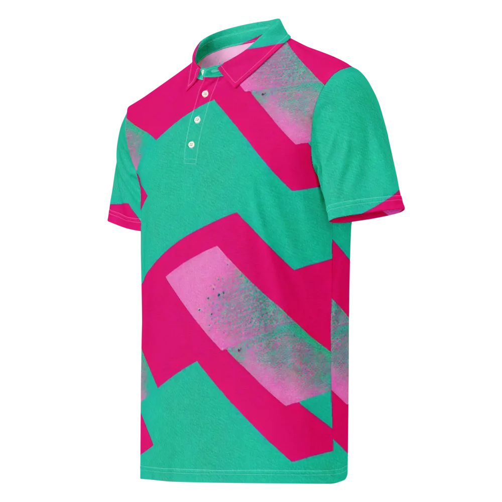 Vivid Velocity on Men's Slim Fit Polo Shirt — Left Front