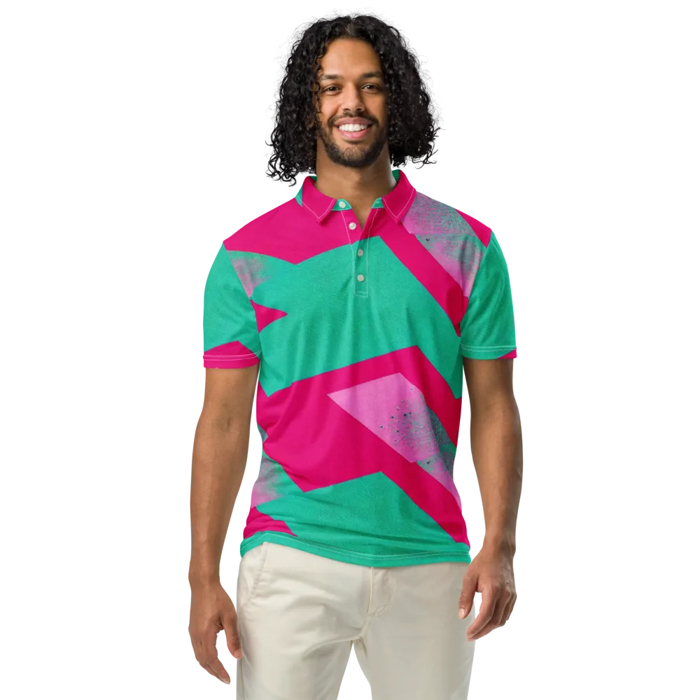 Vivid Velocity on Men's Slim Fit Polo Shirt — Front