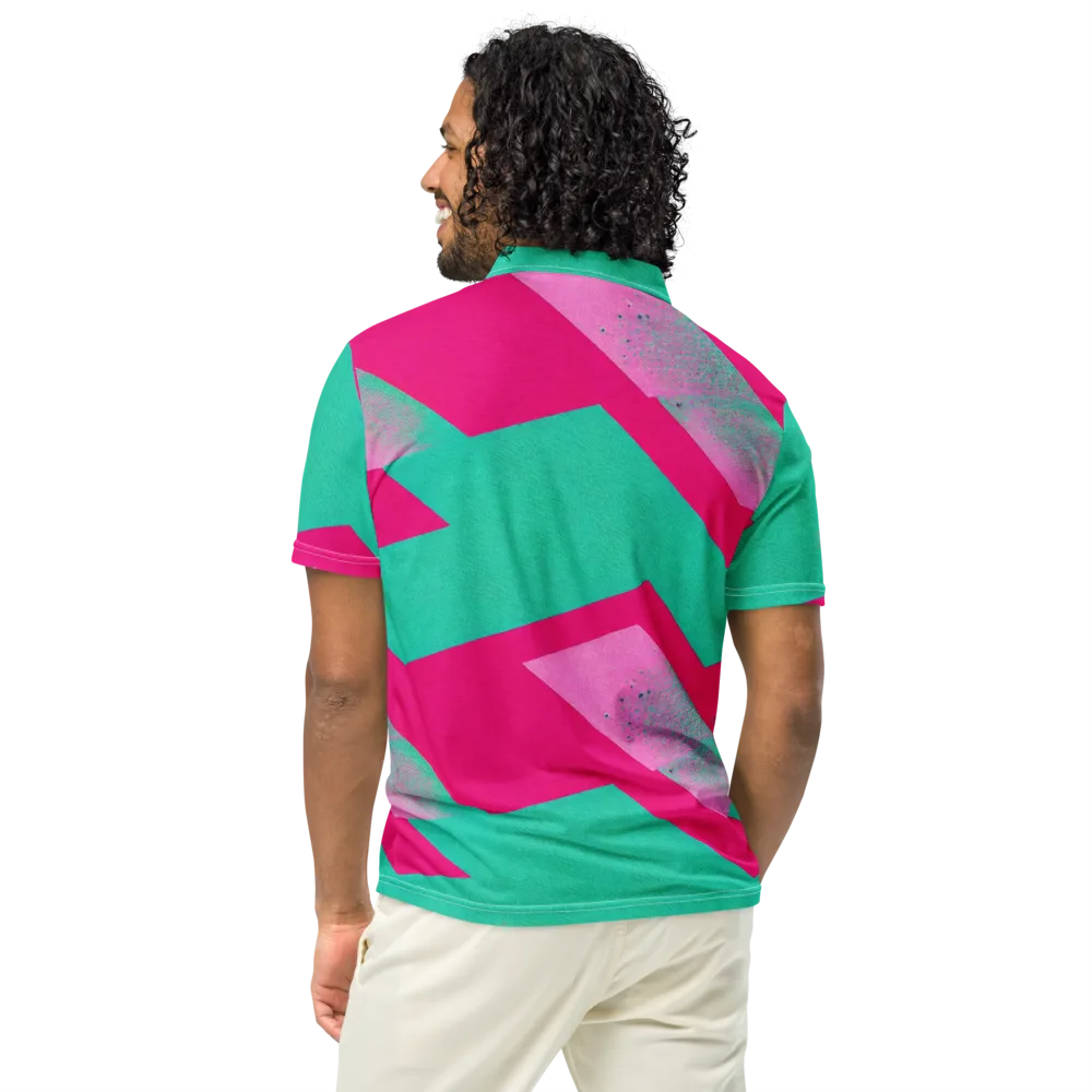 Vivid Velocity on Men's Slim Fit Polo Shirt — Back