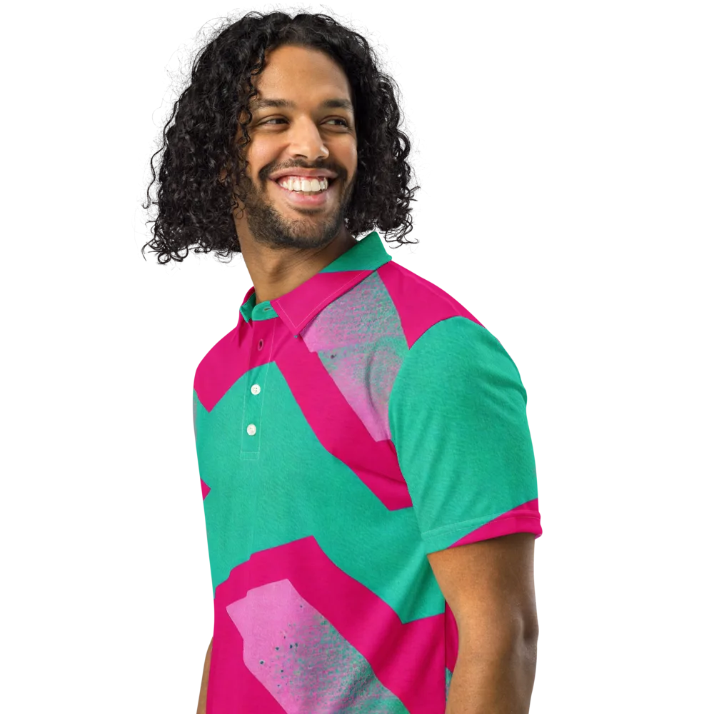 Vivid Velocity on Men's Slim Fit Polo Shirt — Left Front