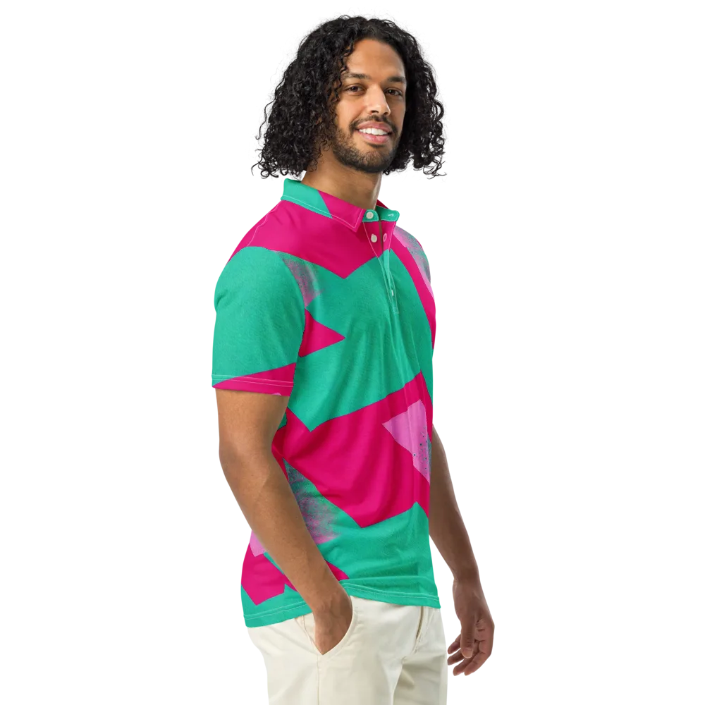 Vivid Velocity on Men's Slim Fit Polo Shirt — Right Front