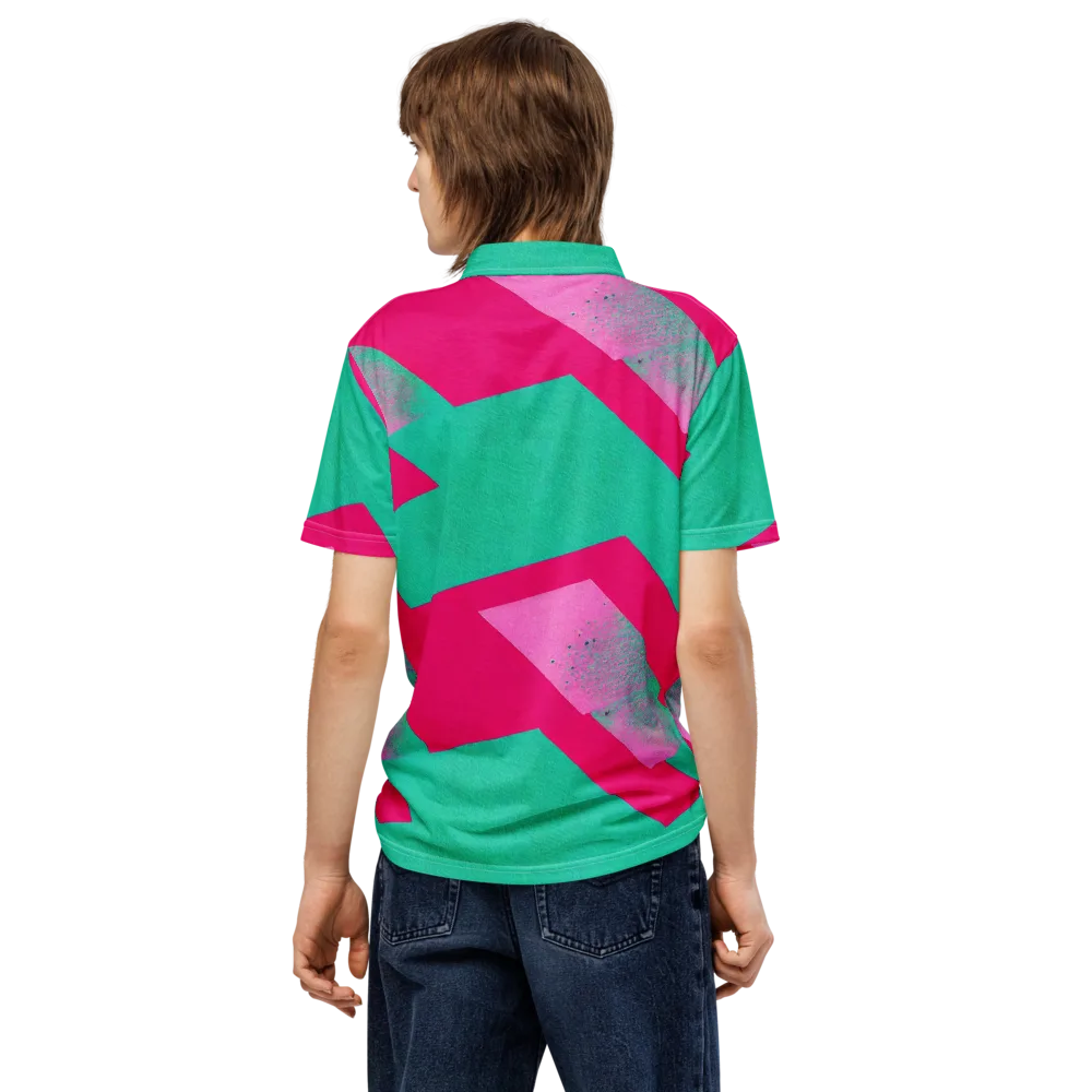 Vivid Velocity on Men's Slim Fit Polo Shirt — Back