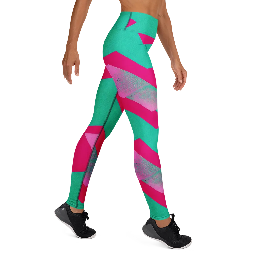 Vivid Velocity on Yoga Leggings — Right