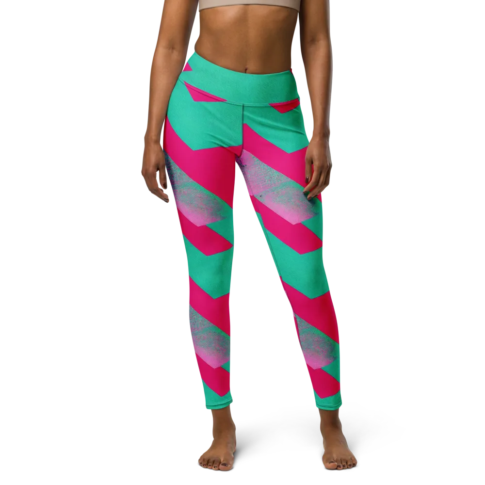 Vivid Velocity on Yoga Leggings — Front