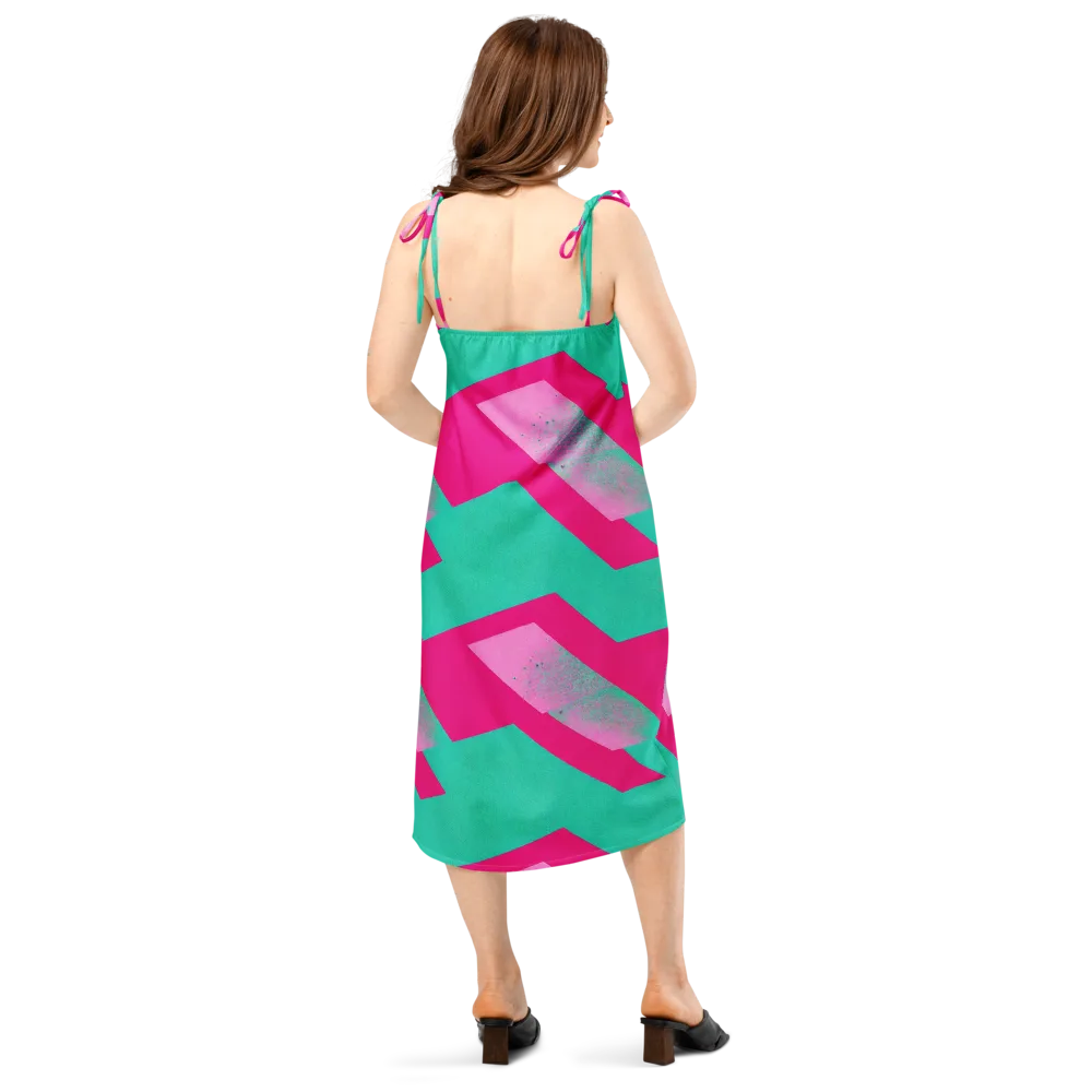 Vivid Velocity on Slip Dress — Back