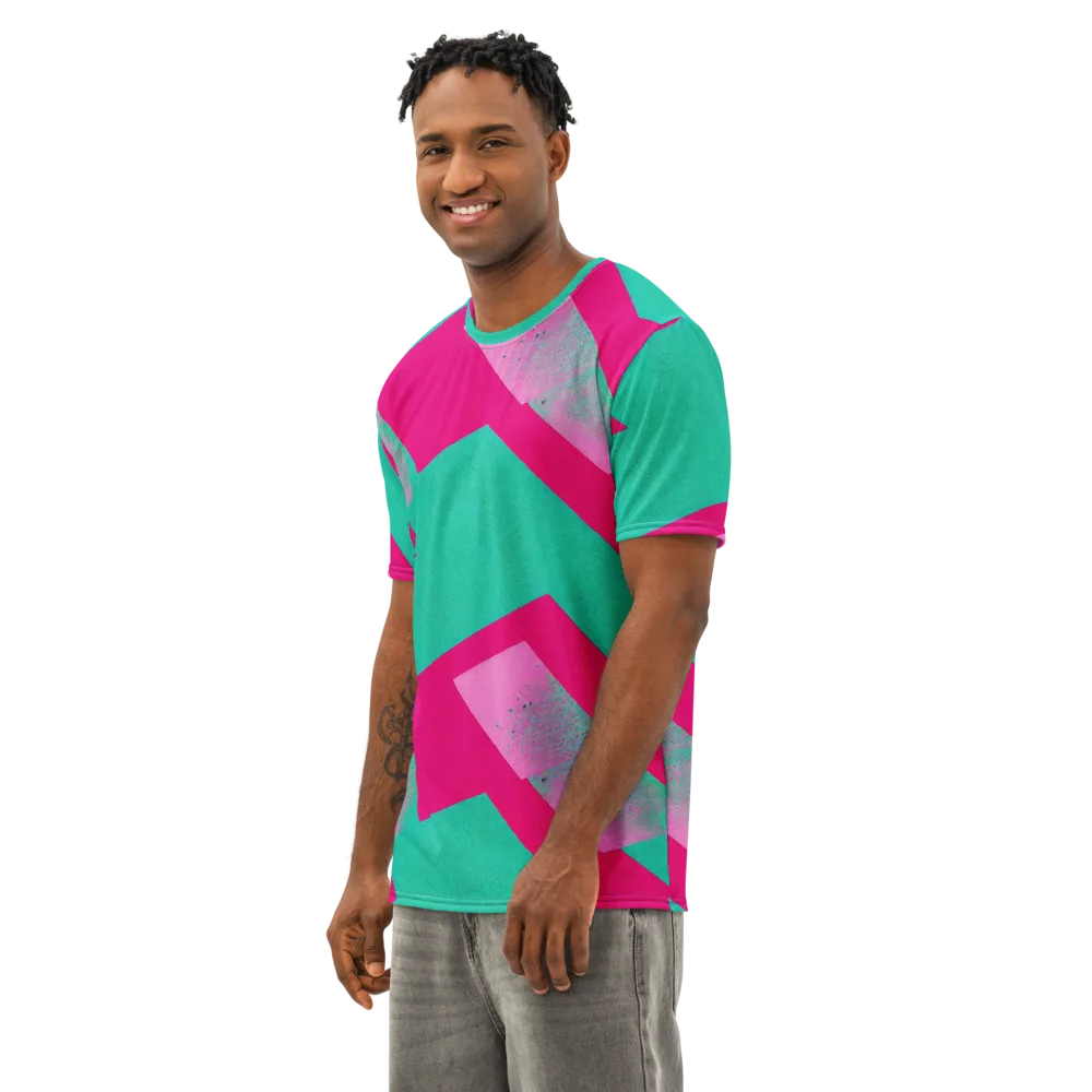 Vivid Velocity on Men's Cotton Crew Neck T-Shirt — Left Front