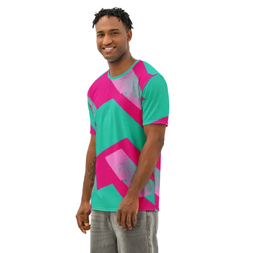 Vivid Velocity on a Men's Cotton Crew Neck T-Shirt