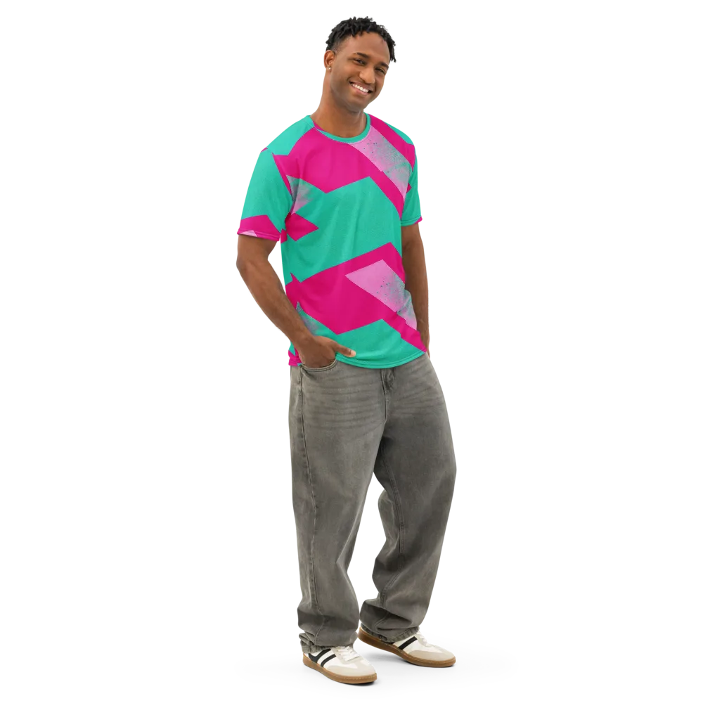 Vivid Velocity on Men's Cotton Crew Neck T-Shirt — Right Front