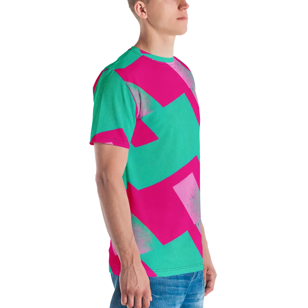 Vivid Velocity on Men's Crew Neck T-Shirt — Right