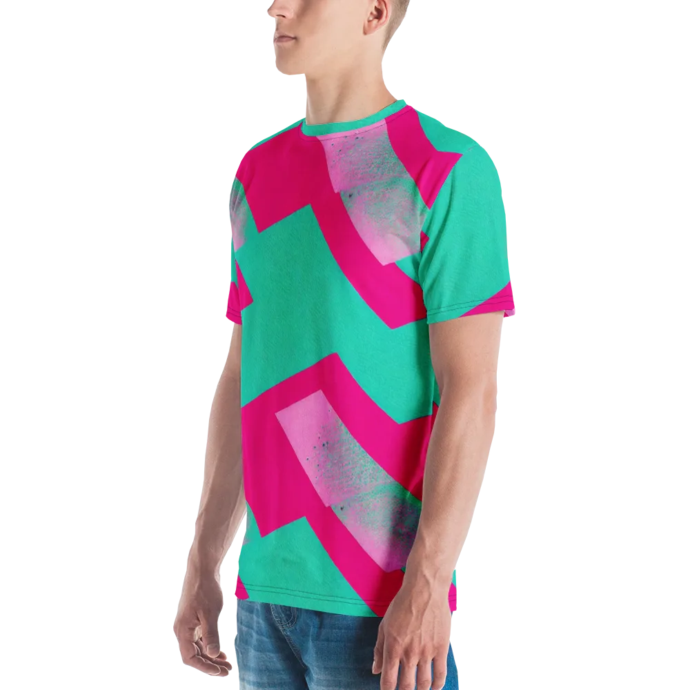 Vivid Velocity on Men's Crew Neck T-Shirt — Left