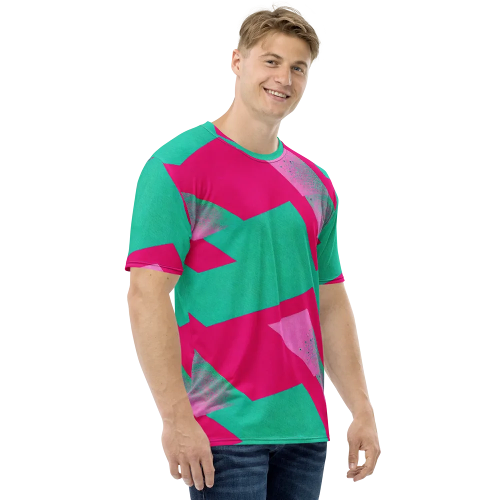 Vivid Velocity on Men's Crew Neck T-Shirt — Right