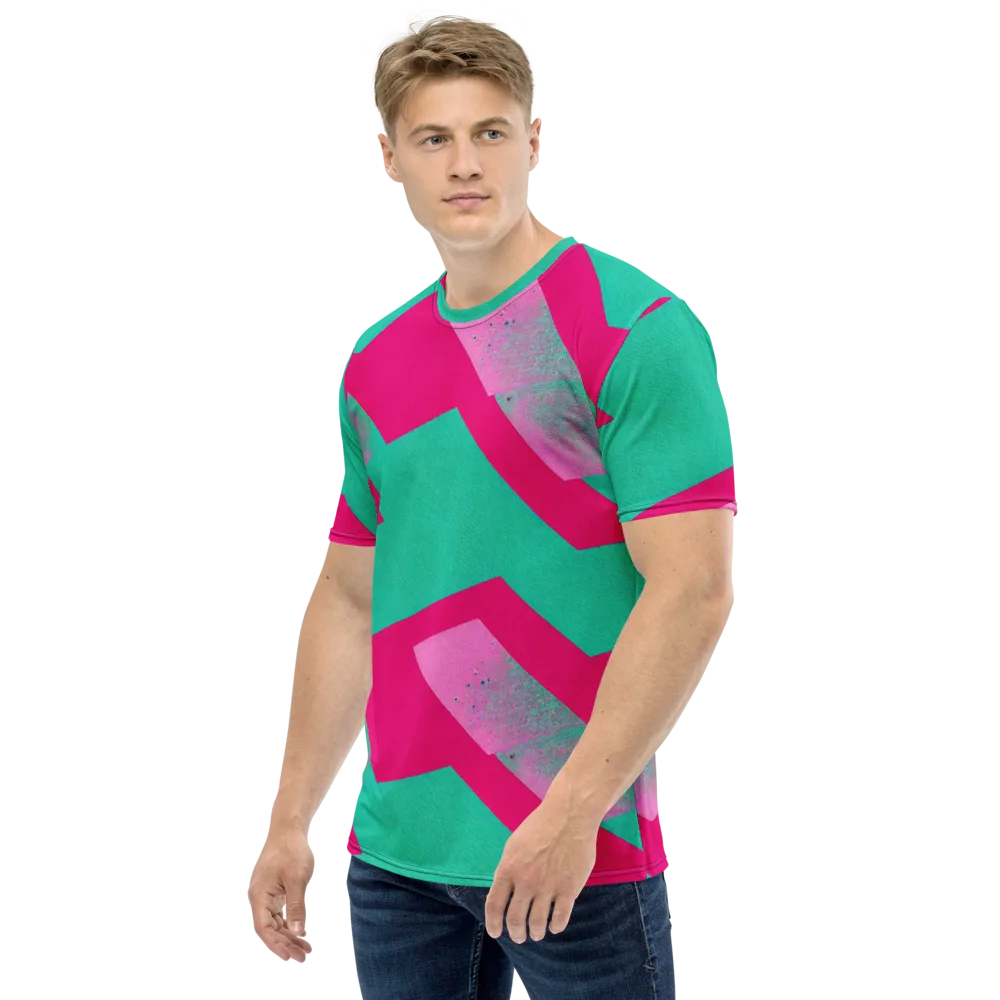 Vivid Velocity on Men's Crew Neck T-Shirt — Left