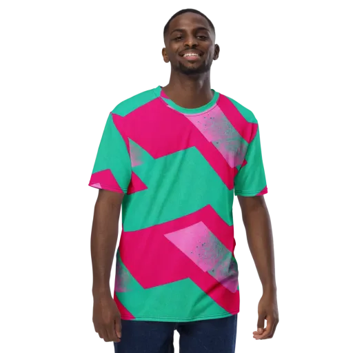 Vivid Velocity on a Men's Crew Neck T-Shirt