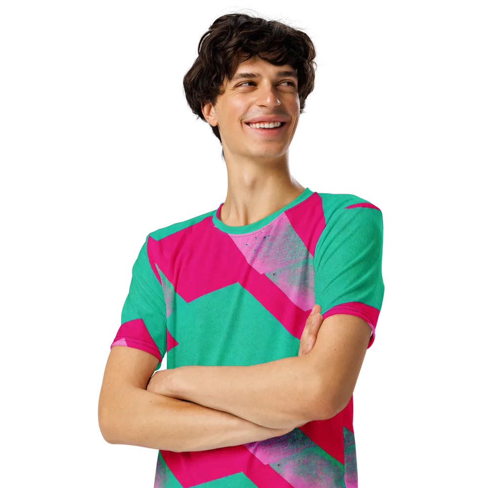 Vivid Velocity on Men's Crew Neck T-Shirt — Left Front