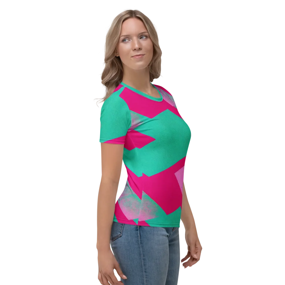 Vivid Velocity on Women's Crew Neck T-Shirt — Right