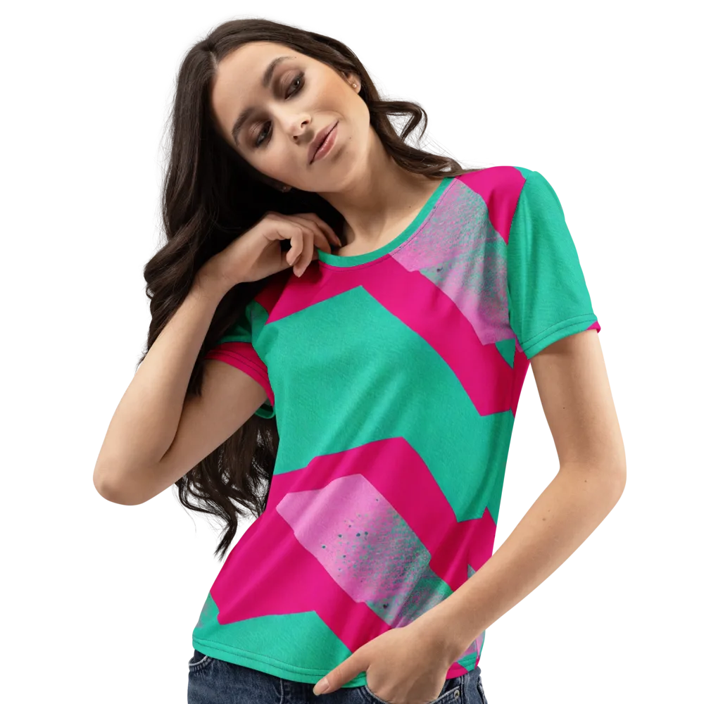 Vivid Velocity on Women's Crew Neck T-Shirt — Left Front