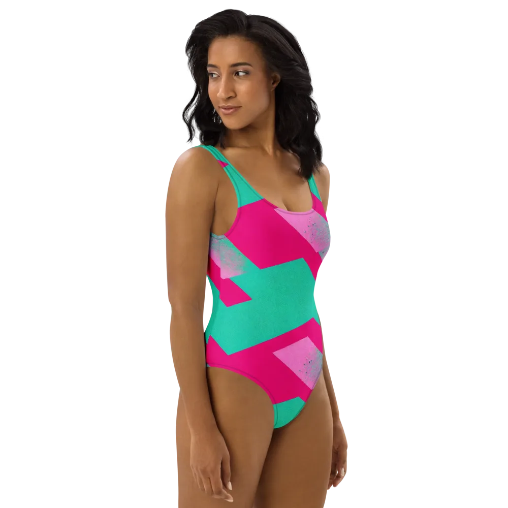 Vivid Velocity on One-Piece Swimsuit — Right
