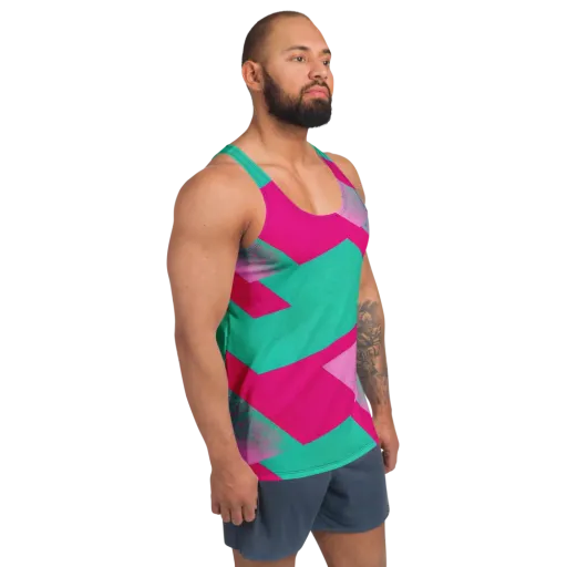 Vivid Velocity on a Men's Tank Top