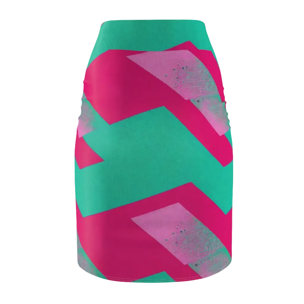 Vivid Velocity on Pencil Skirt — Back