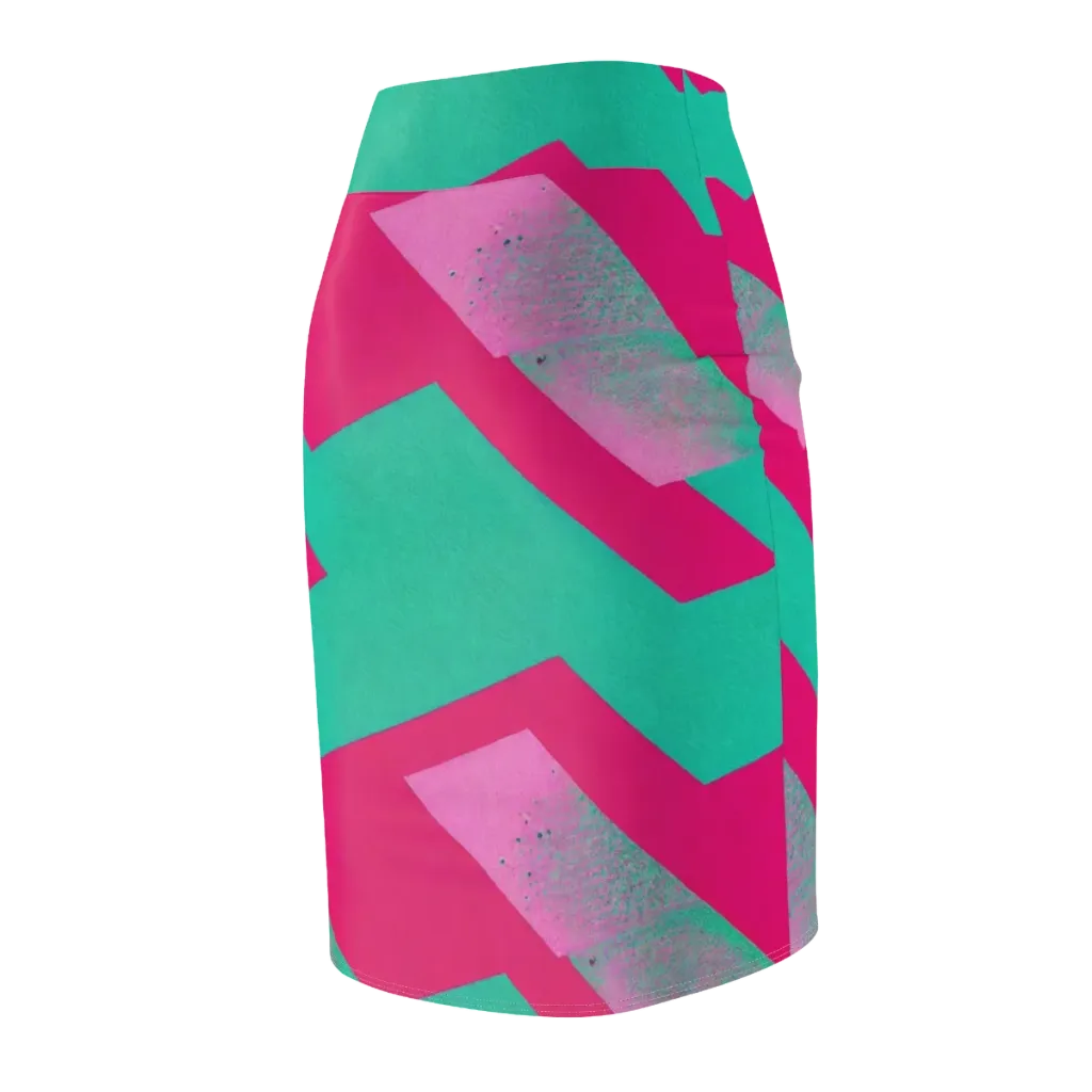 Vivid Velocity on Pencil Skirt — Back Side